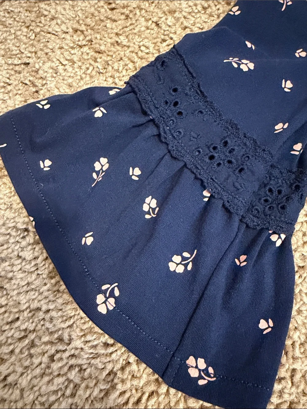 Matilda Jane Navy Floral Bell-Sleeve Dress with Sunflower Accents